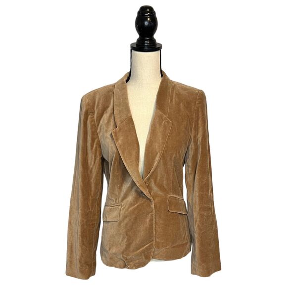 Cremieux Women's Brown Fuzzy Wool Blend Blazer Single Breasted 2 Button Size 8 - Picture 2 of 7